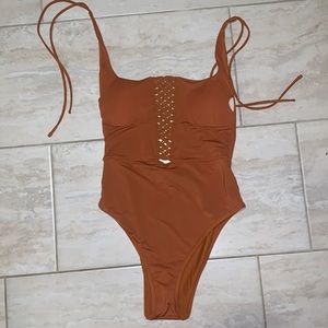 Aerie Orange One Piece Bathing Suit